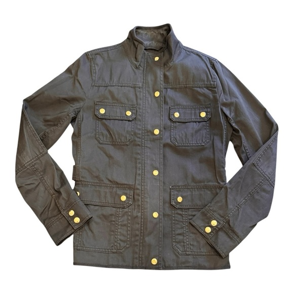 J. Crew Resin Coated Twill Field Jacket in Charcoal - Picture 2 of 7